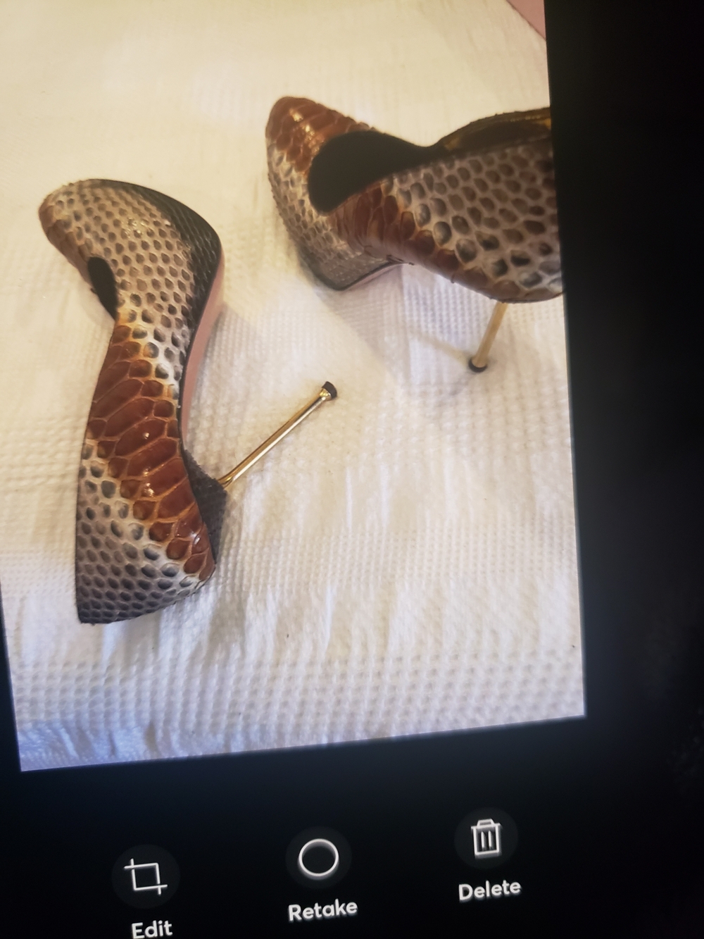 Sacco ITALIAN MADE LADIES PUMPBrown Snake-Print High Heel Pumps